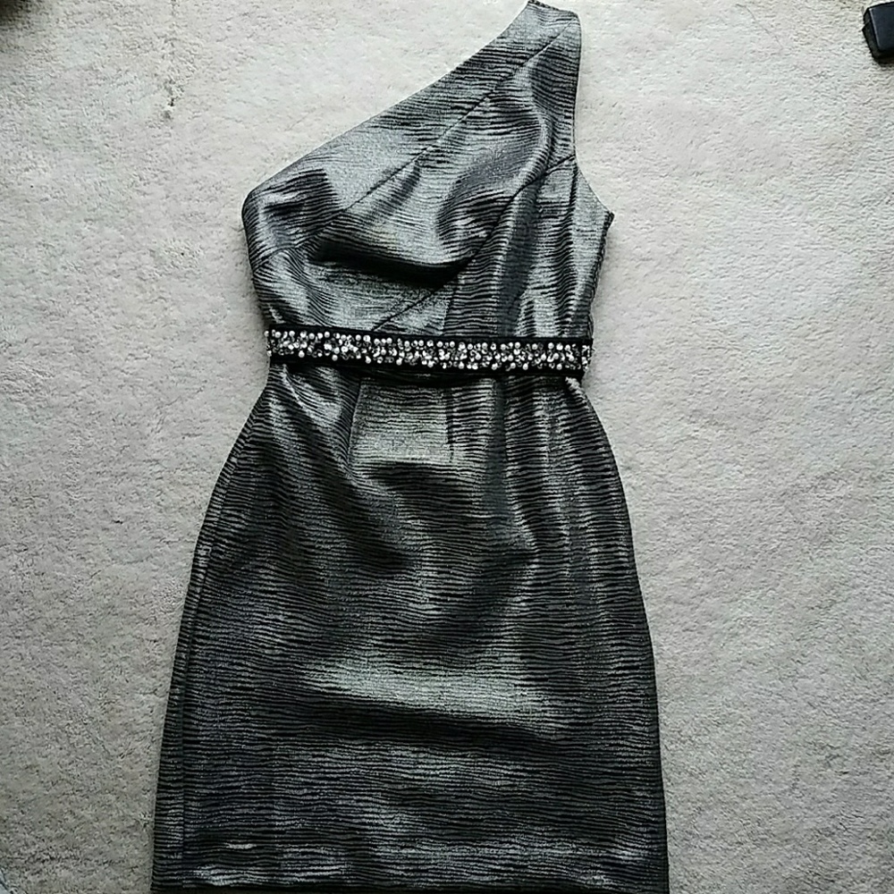 Metallic One Shoulder Dress